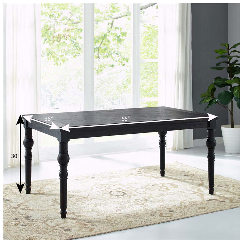 Traditional Style Dining Table – Black Finish