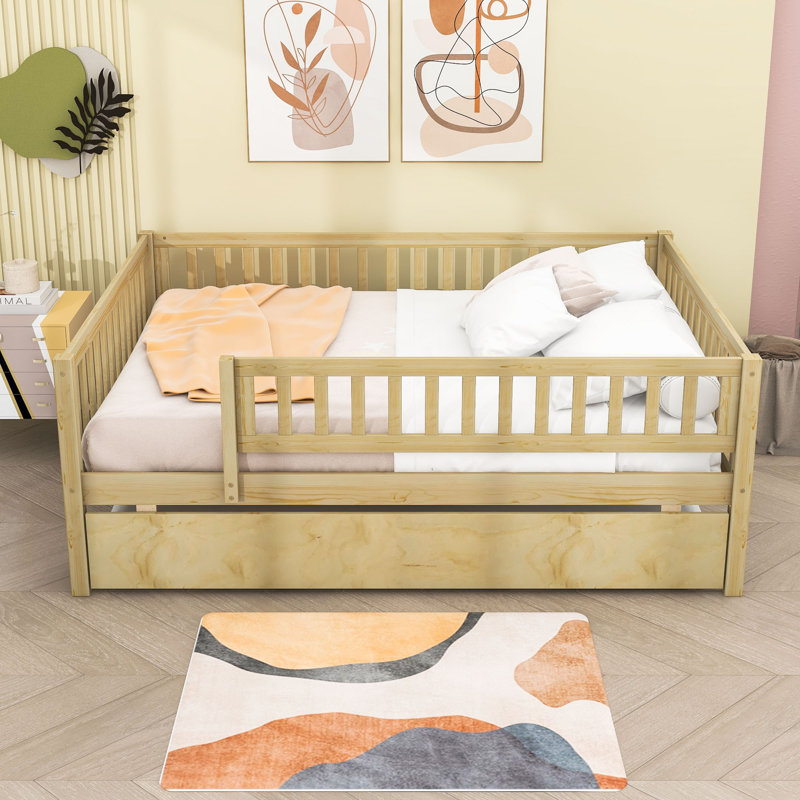 Lit de jour avec couchette Idonna, Double, Naturel