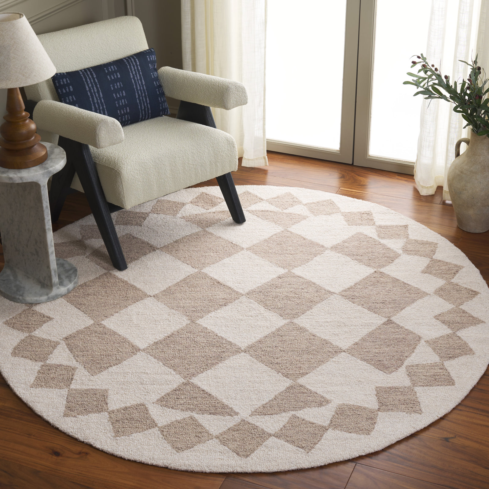 Claude Hand-Tufted Geometric Rug, Round 6'
