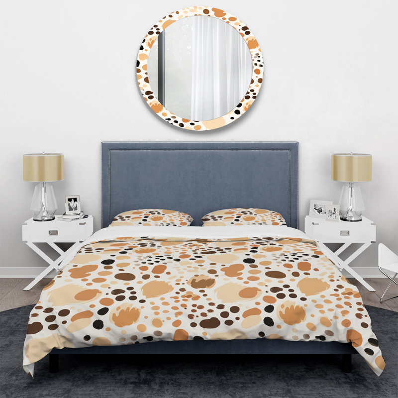 Literie abstraite à motif de pattes I, Housse de couette pour grand lit et 2 taies décor