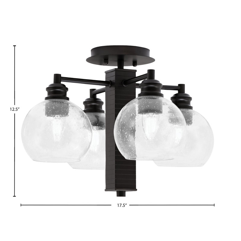 Plafonnier semi-encastré avec verre 5,75 po Edge, Espresso, Clair
