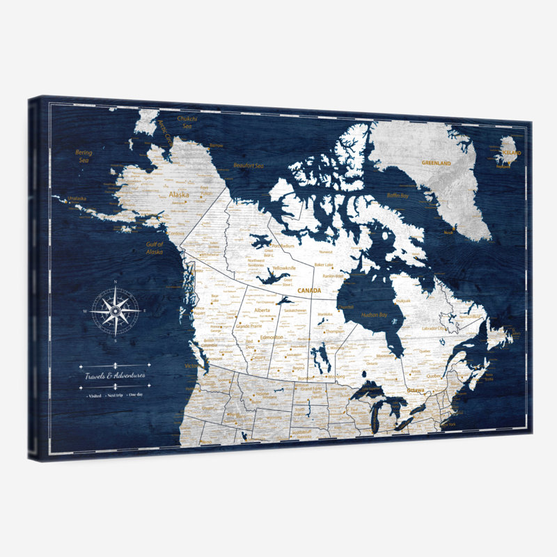 Poussoir Canada Lakelynn sur bleu marine, H 24 po x l 36 po