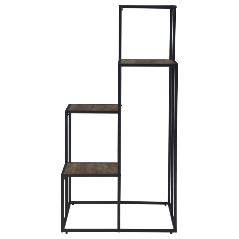 Exceptional Quality - Leona 4-Tier Multi-Display Shelf Rustic Brown And Black