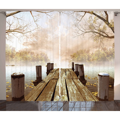 Autumn Semi-Sheer Rod Pocket Curtain Panels
