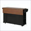 Îlot de cuisine 54 po avec rangement pour porte en verre, prise de courant et porte-couteau - noir-129895296