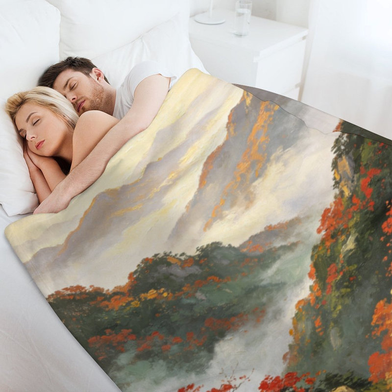 Jeté d'automne en flanelle de luxe, couverture douce et douce pour le canapé-lit du salon, 40 po x 50 po