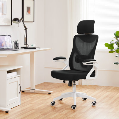 High Back Mesh Swivel Ergonomic Task Office Chair with Flip-Up Arms