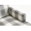 Chaise d'appoint rembourrée, fauteuil vintage avec tissu en lin gris et garniture cloutée pour le salon