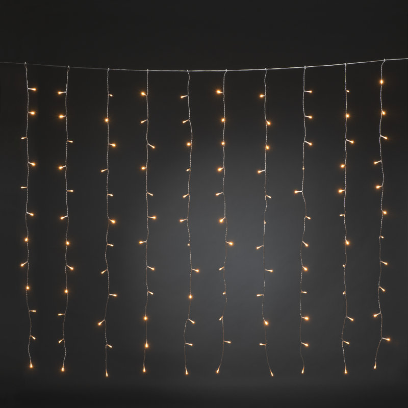 1.4M LED 120 Curtain - Bulb String Lights, Amber White