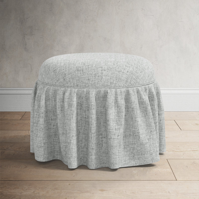 Jebb Upholstered Ottoman, Zuma Pumice Textured Linen