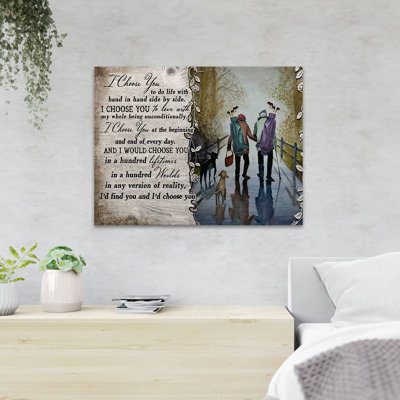 A Couple Walking Together On A Street - I Choose Y Graphic Art Print