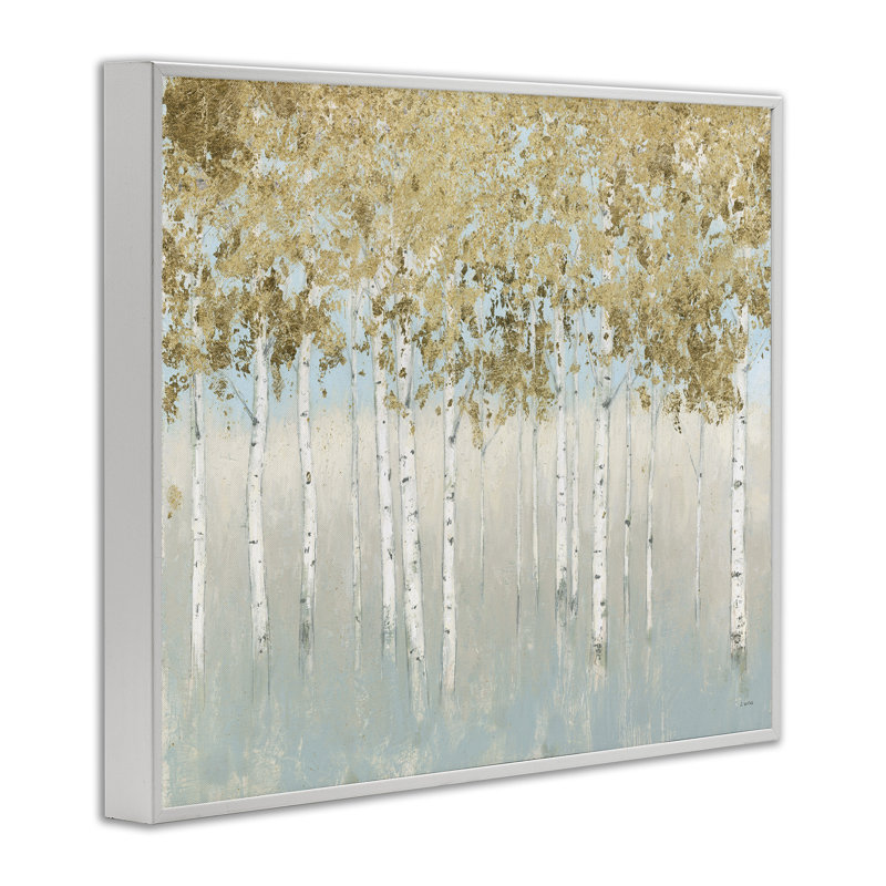 «Gold Tree», reproduction, H 24 po x l 30 po, Estampe numérique encadrée blanc bord de mer