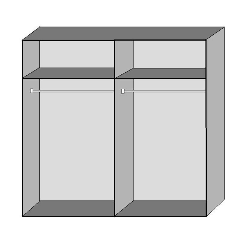 Aletse 2 Door Manufactured Wood Wardrobe, Brown