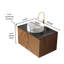 Meuble-lavabo de salle de bain avec lavabo, armoire de rangement murale avec portes doubles-196150419