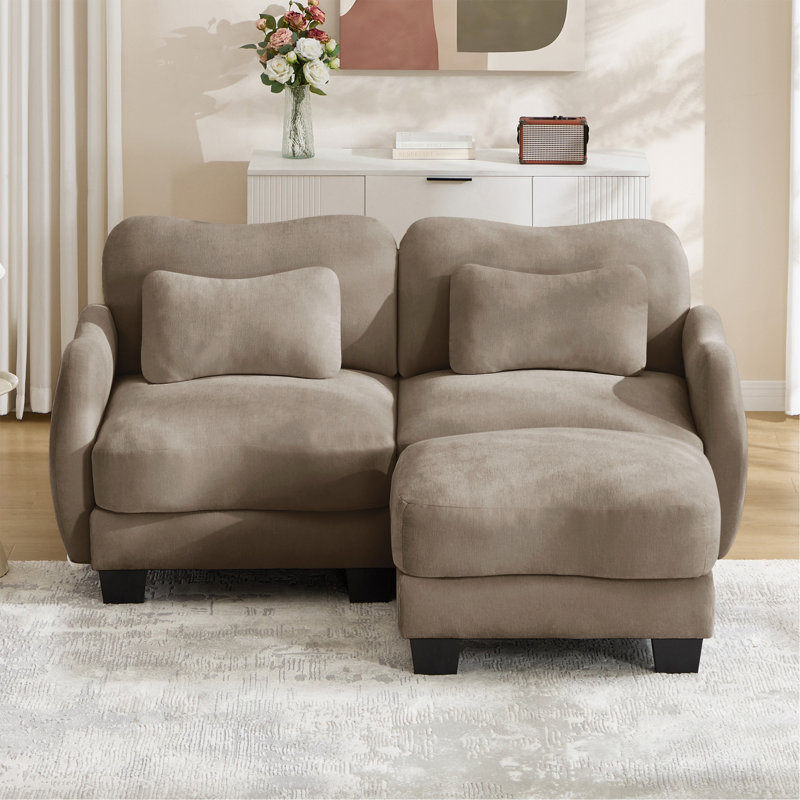 Canapé en L Chenille, Grey Chenille