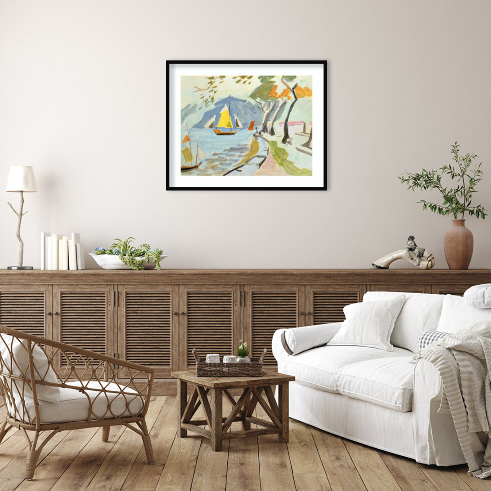Macau Shoreline Framed On Paper by Anne Durham Print, Black, 33" H x 41" W x 1" D