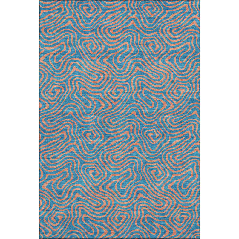 Premium Machine Washable Birchview AMF1031 Swirls Rug, Rectangle 10' x 14'