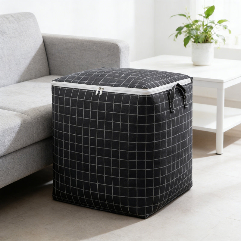  Storage Bins with Lids & Reinforced Handles, Clothes Storage Bags or Moving Packing Bags, Storage Basket Containers for Blanket, Comforter, Pillow, Bedding