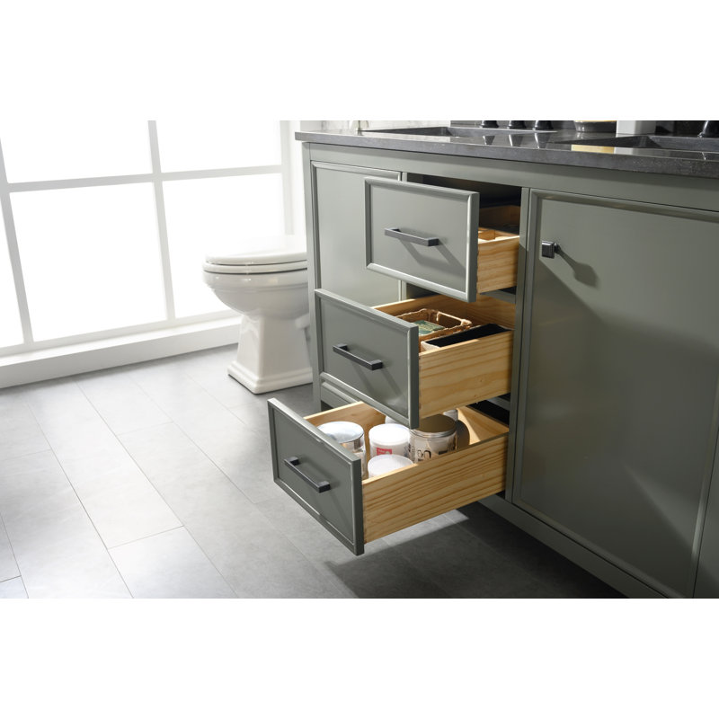 Ensemble de meuble-lavabo double 54 po Talanna, Étain, vert