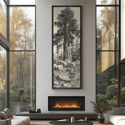 Vintage Pine Trees Drawing Classic Modern Art