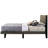 Weathered Gray Finish And Brown Fabric Queen Bed, Upholstery Hb, Low Profile Fb, 12 Slats Included For Support, No Box Spring Required, 8" Mattress Suitable, Wood Rubber Particle Board Veneer