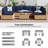 Briara 8 - Person Modular Patio Conversation Sets with Cushions-1935883237