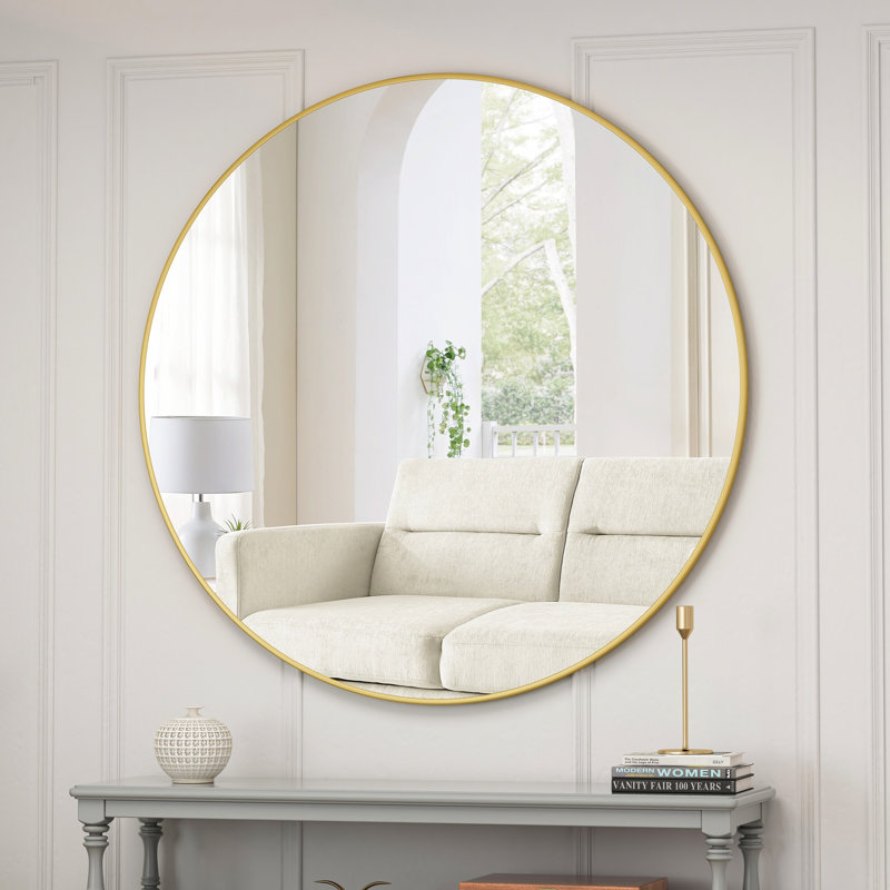Miroir mural 48 po, 48 po x 48 po, Doré
