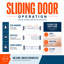  60" x 80"H White Primed 5-Lite Tempered Frosted Glass Sliding Door With Hardware Kit-103547063
