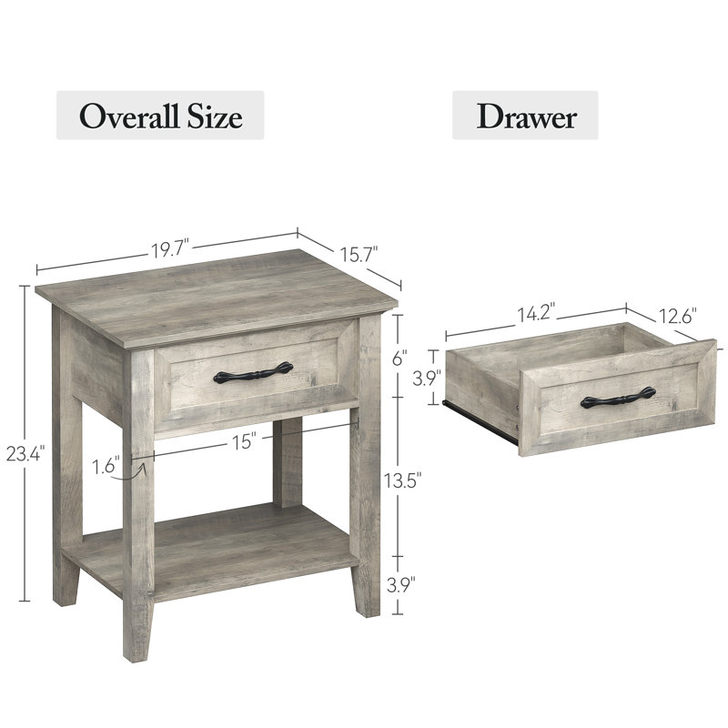Bletcher 1 Drawer Bedside Table