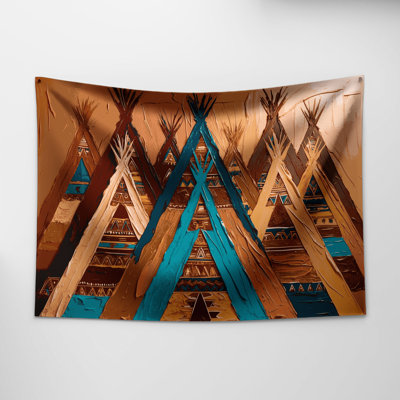 Southwestern Patterns Teepee Chevron 233 Wall Tapestry