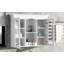 Armoire à pharmacie murale, armoire de salle de bain murale avec 2 portes en verre, armoire de rangement encastrée au-dessus de la toilette avec rangement, blanc