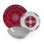 Mandala Red Dinnerware Set 18 Piece - Service for 6