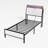 Upholstered Twin Bed Frame With Led Headboard-128988060