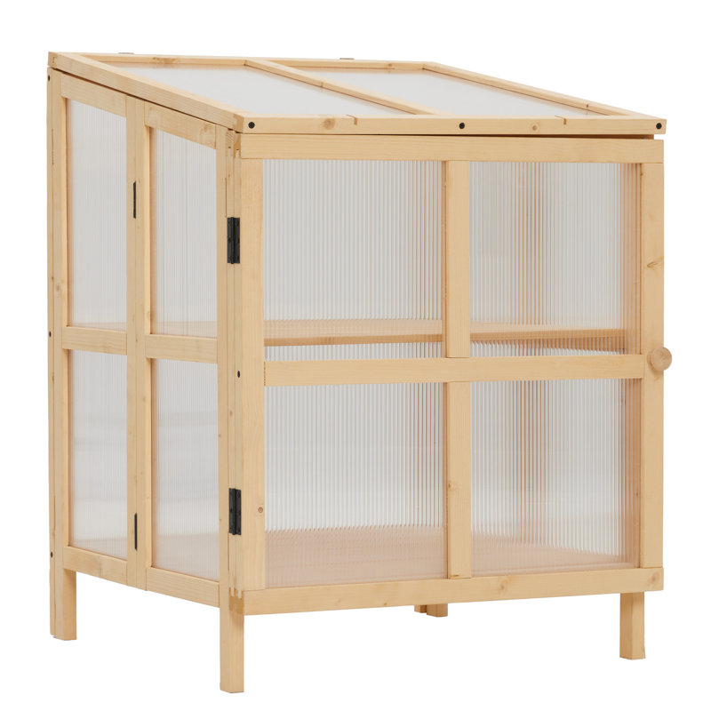 Serre portative en bois - Maximisez la lumière du soleil avec des panneaux en polycarbonate transparents pliables pour une durabilité réfléchie dans les jardins extérieurs
