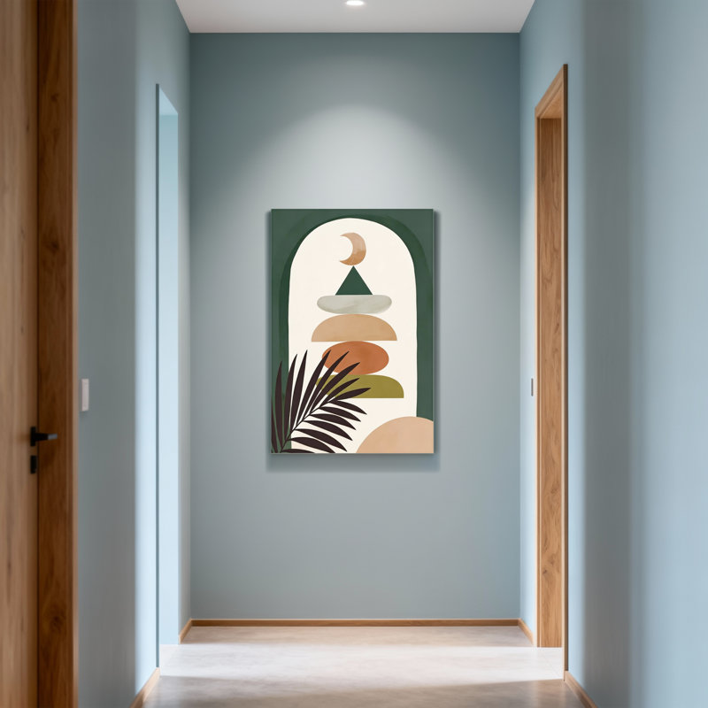 Abstract Abstract Geometric Shapes With Palm Leaf