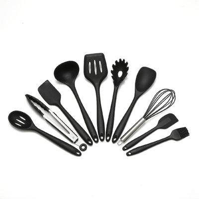 10Pcs Silicone Cooking Kitchen Utensils Set, Spatula Spoon Kitchen Gadgets Utensil Set for Nonstick Cookware -  QXXSJ, HJX-084