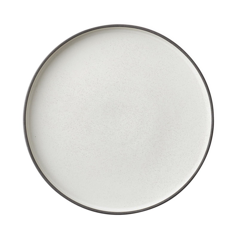 Assiette ronde 9 1/4 po Moira par Lucerne (caisse de 12) (grès), Blanc poussière