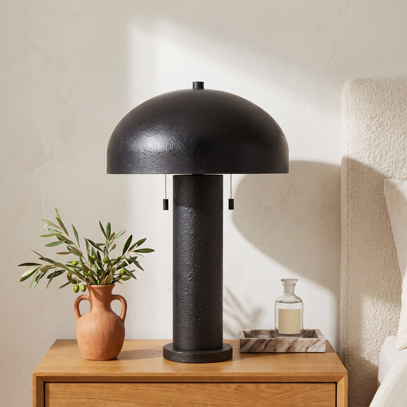 Galeria Iron Table Lamp with Metal Bell Shade, Black