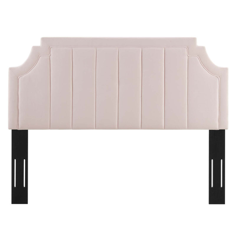 Deltona Light Green Velvet Upholstered King/California King Headboard, Pink, Full/Queen