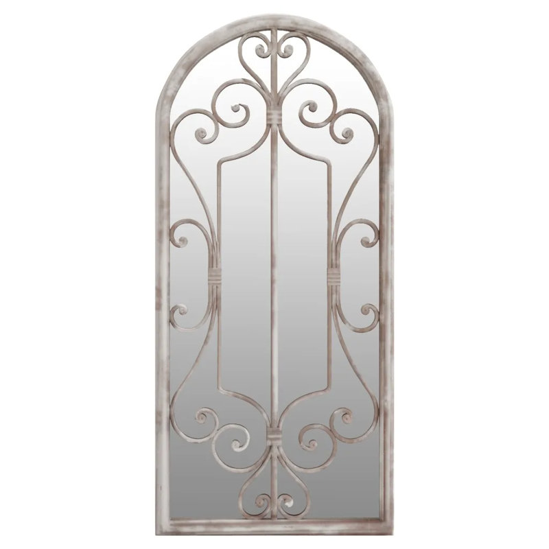 Abdul-Nafi Metal Flat Wall Mirror, 100cm H x 45cm W, Sand