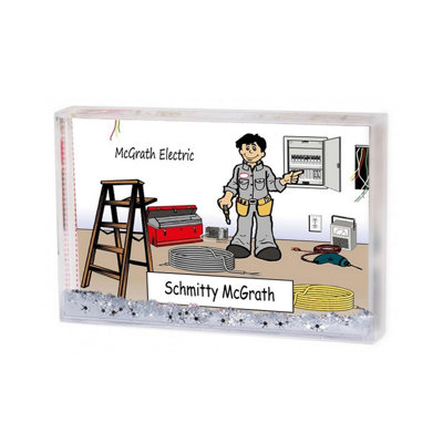 Personalized Electrician - Male MINI Snow Globe Frame Gift