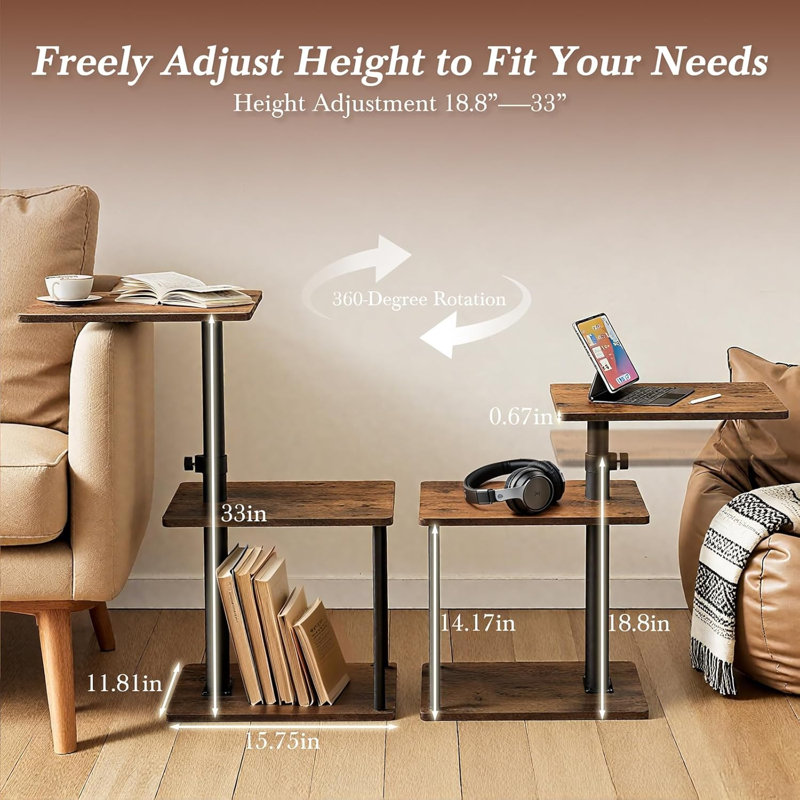 Table d'appoint pivotante à 360°