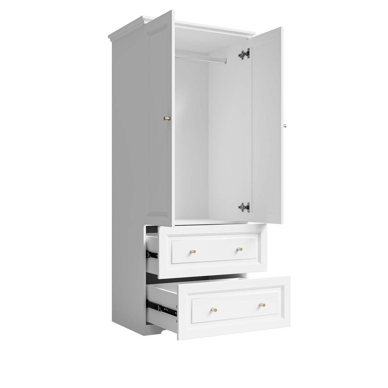 Armoire-penderie à 2 portes avec tiroirs H 78,74 po