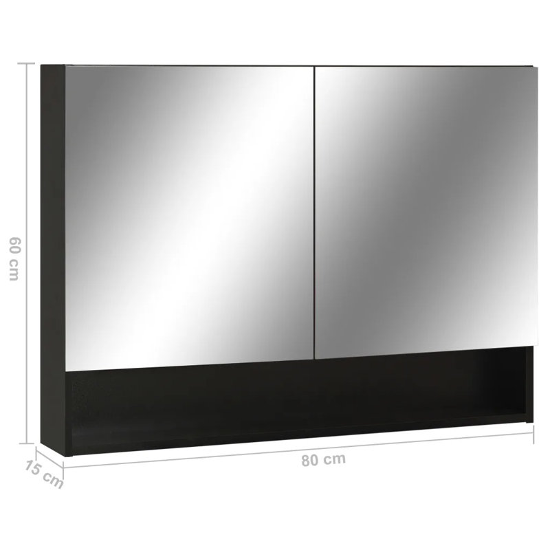 Arnez Glass Wall Bathroom Cabinet, Black