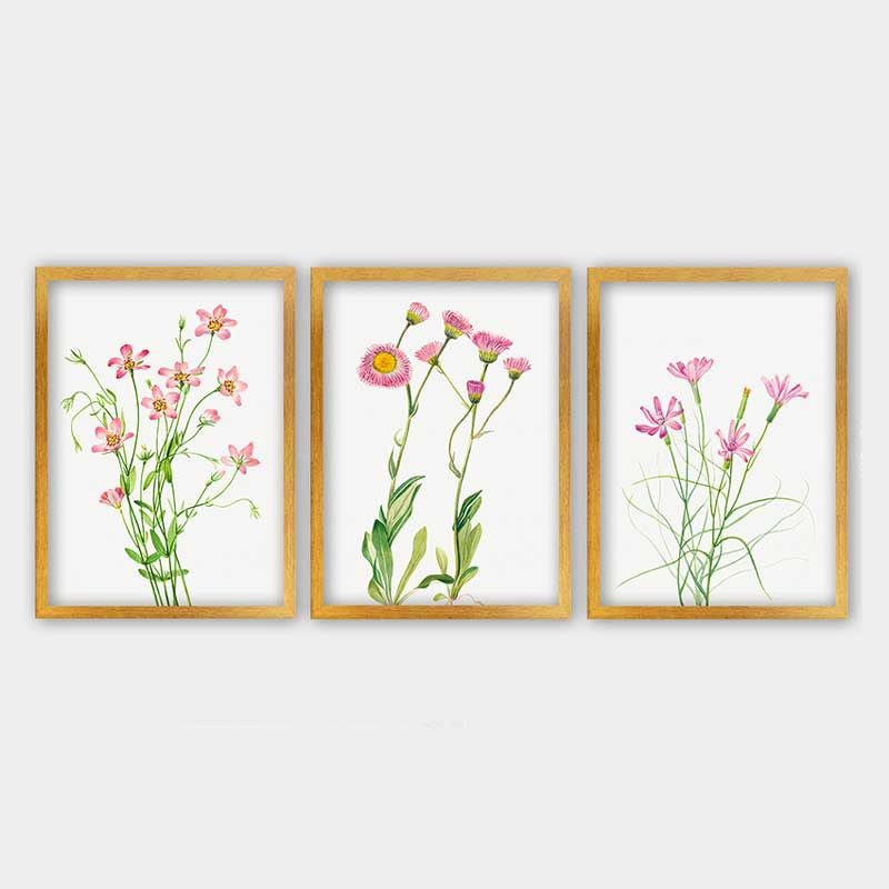 Ensemble de 3 peintures élégantes encadrées décoratives, 13,8 x 17,7 pouces chacune | 100% bois avec cadre 100% polystyrène (épaisseur: 0,8 pouce) | Impression numérique UV, parfaite pour le salon et la décoration intérieure