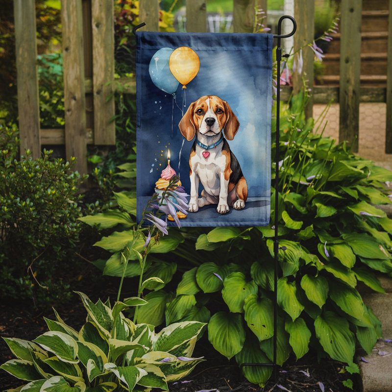 Drapeau de jardin «Happy Birthday», Beagle