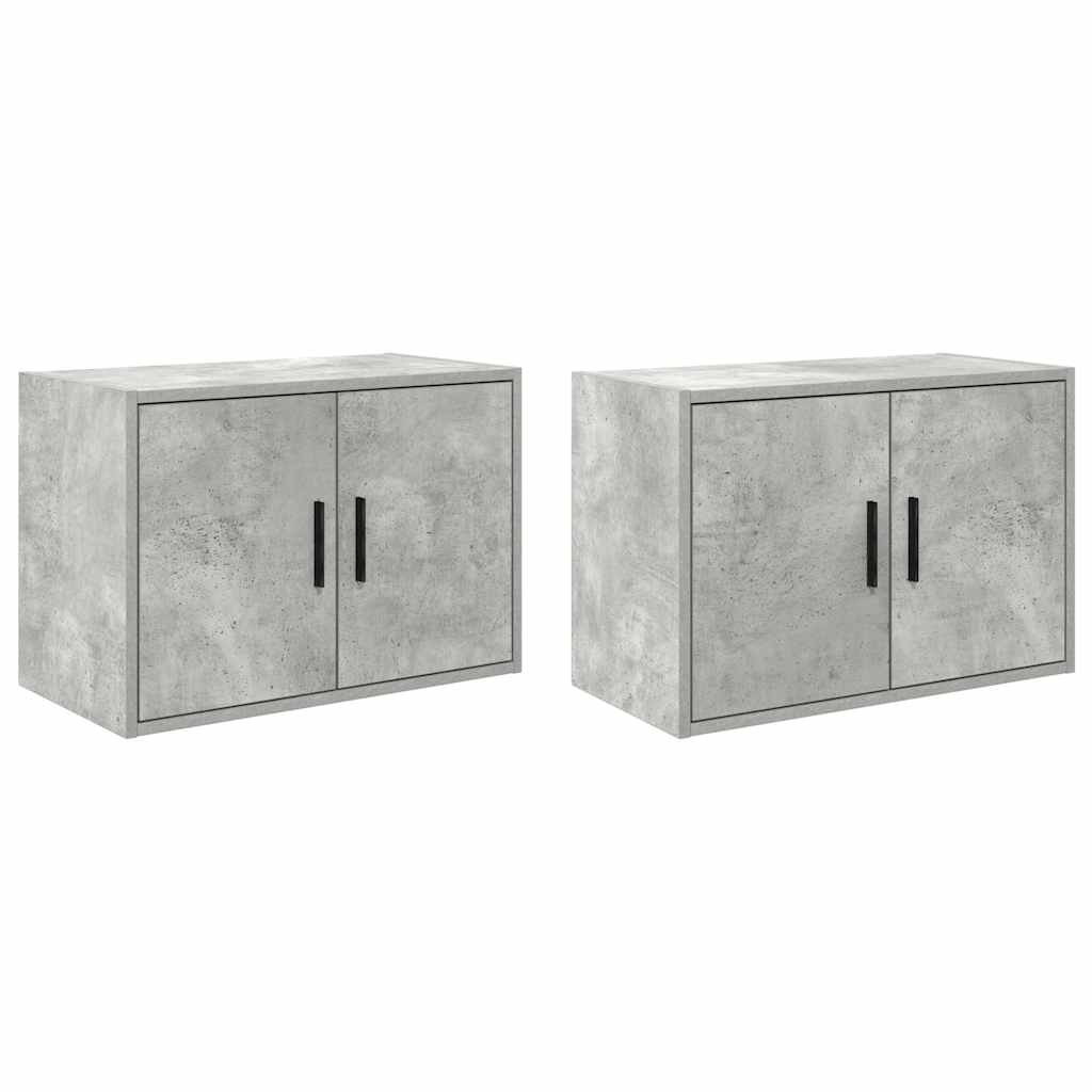 Garage Wall Cabinets 2 Pcs Concrete Grey Engineered Wood