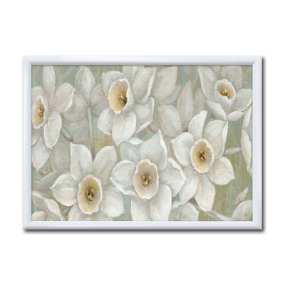 « pure floral white floral »-cadre photo imprimé sur toile