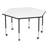 Structure Series Adjustable Height Mobile Hexagon Activity Table with Casters-51954407-51404013
