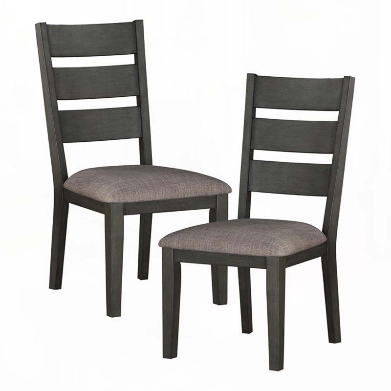 Ensemble de chaises de salle à manger rembourrées en tissu avec dossier échelle, 4 pieds